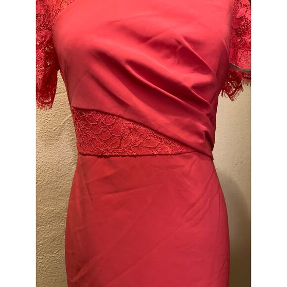 JS Collection Lissett Tea Length Lace Contrast Dress NWT Size 4 - Picture 5 of 13